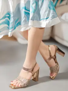 ELLE Women Embellished Ethnic Block Sandals