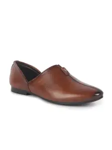 FAUSTO Men PU Slip-On Pointed Toe Contrast Sole Mojaris