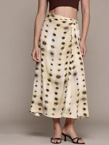 MANGO Printed Twisted Midi Skirt