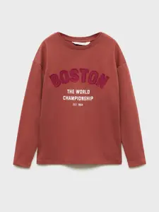 Mango Kids Boys Pure Cotton Typography Printed T-shirt