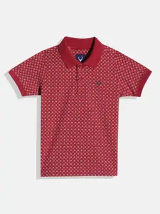 Allen Solly Junior Boys Floral Print Polo T-shirt