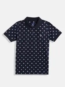 Allen Solly Junior Boys Micro Print Polo Collar T-shirt