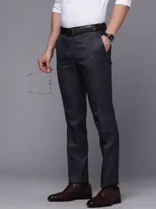 Raymond Men Checked Slim Fit Formal Trousers