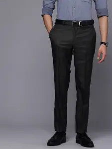 Raymond Men Self Design Textured Slim Fit Formal Trousers