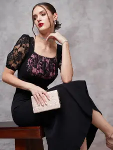 Miss Chase Women Georgette Sheath Midi Dress