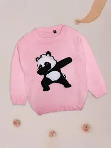 CHKOKKO Girls Printed Woollen Pullover