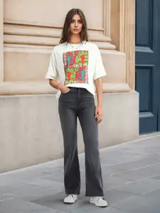 Flying Machine Women Bootcut High-Rise Light Fade Stretchable Jeans