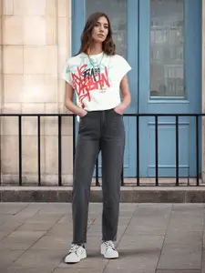 Flying Machine Women High-Rise Light Fade Stretchable Straight Fit Jeans