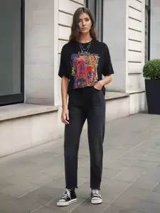 Flying Machine Women High-Rise Light Fade Stretchable Straight Fit Jeans