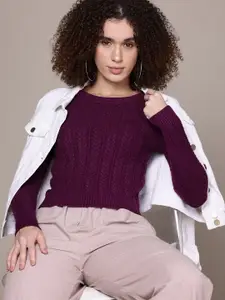 Roadster Women Woollen Crop Pullover