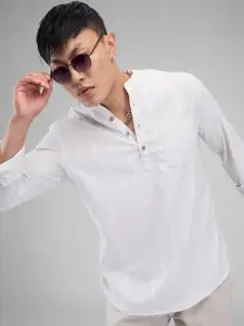 VASTRADO Woven Design Thread Work Cotton Straight Kurta