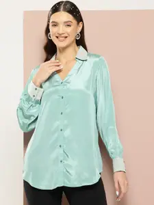 Qurvii Comfort Embellished Longline Casual Shirt