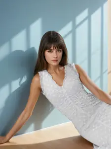 Stylecast X Hersheinbox Embroidered Lace Pure Cotton Midi Dress