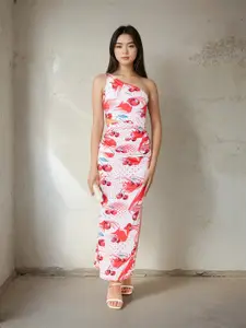 Stylecast X Hersheinbox Printed One Shoulder Bodycon Maxi Dress