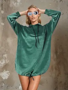 Stylecast X Hersheinbox Shiny & Sleek Hooded Jumper Dress