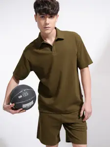 HIGHLANDER Polo Collar Short Sleeves Pure Cotton T-Shirt With Shorts