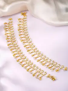 Peora Gold-Plated Kundan Studded Anklet