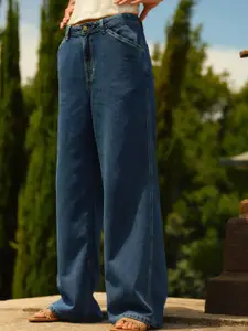 NEXT Women Wide Leg High-Rise Light Fade Jeans