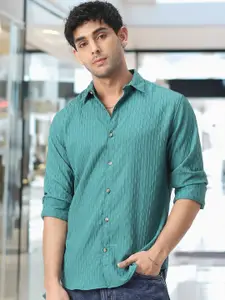 Urbano Fashion Men Textured Cotton Casual Shirt