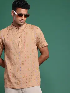 Sangria Pure Cotton Ethnic Motifs Woven Design Jacquard Kurta