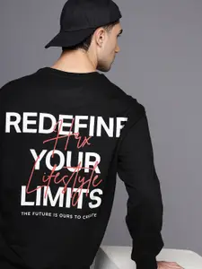 HRX by Hrithik Roshan Typography Printed Oversized Sweatshirt