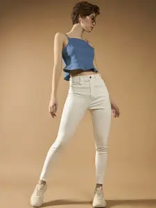 DOLCE CRUDO Women Skinny Fit High-Rise Stretchable Jeans