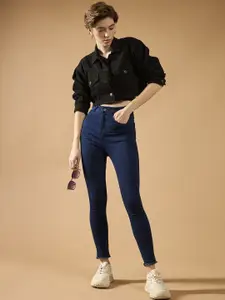 DOLCE CRUDO Women Skinny Fit High-Rise Stretchable Jeans