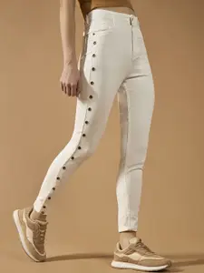 DOLCE CRUDO Women Skinny Fit High-Rise Stretchable Jeans