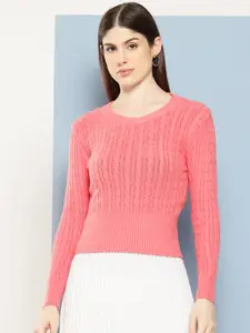 Chemistry Cable Knit Woollen Crop Pullover
