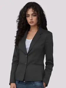 BAESD Women Notched Lapel Collar Single-Breasted Formal Blazer