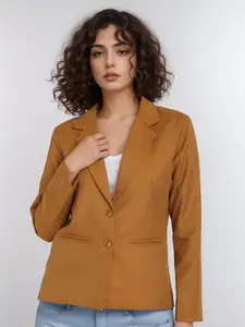 BAESD Women Notched Lapel Collar Single Breasted Formal Blazer