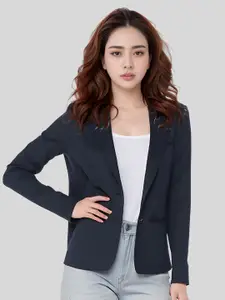 BAESD Women Notched Lapel Collar Single Breasted Formal Blazer