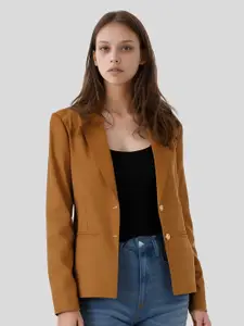 BAESD Women Notched Lapel Collar Single-Breasted Formal Blazer