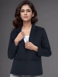 BAESD Women Notched Lapel Collar Single Breasted Formal Blazer