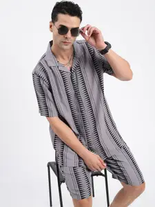 SHOWOFF Embellished Cuban With Shorts Co-Ords