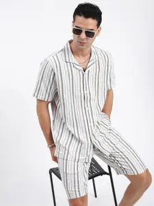 SHOWOFF Striped Shirt With Shorts Co-Ords
