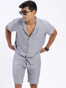 SHOWOFF Cuban Collar Shirt & Shorts Co-Ords