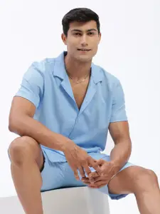 SHOWOFF Cuban Collar Shirt With Shorts Co-Ords