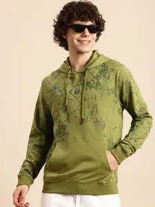 Being Human Abstract Printed Hooded Pure Cotton Sweatshirt