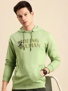 Being Human Pure Cotton Brad Logo Printed Hooded Sweatshirt
