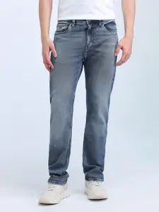 Flying Machine Men Harlon Mid-Rise Straight Fit Light Fade Stretchable Jeans