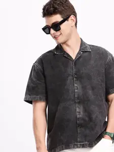 Aeropostale Drop-Shoulder Sleeves Denim Pure Cotton Relaxed Fit Casual Shirt