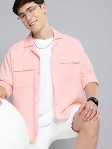 Aeropostale Textured  Relaxed Fit Pure Cotton Casual Shirt