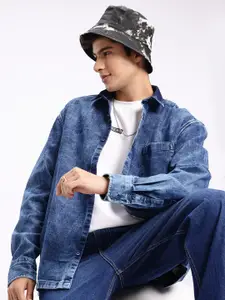 Aeropostale Pure Cotton Drop-Shoulder Sleeves Relaxed Fit Denim Casual Shirt