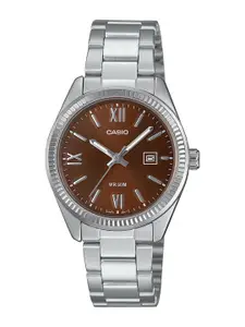 CASIO Women Dial & Stainless Steel Cuff Straps Analogue Watch A2362