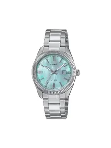 CASIO Women Dial & Stainless Steel Cuff Straps Analogue Watch A2363