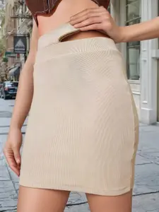 Stylecast X Hersheinbox Cut Out Detail Ribbed Skirt