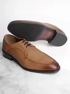Louis Stitch Men Egyptian Crust Leather Lace-Up Derby Shoes