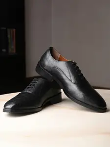Louis Stitch Men Egyptian Crust Leather Lace-Up Derby Shoes