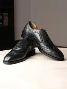 Louis Stitch Men Egyptian Crust Leather Lace-Up Brogue Shoes